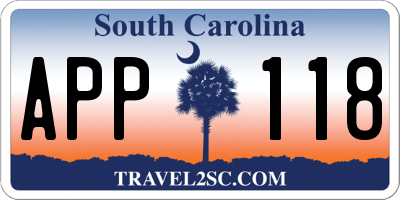 SC license plate APP118