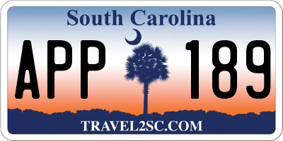 SC license plate APP189
