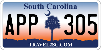 SC license plate APP305