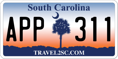SC license plate APP311