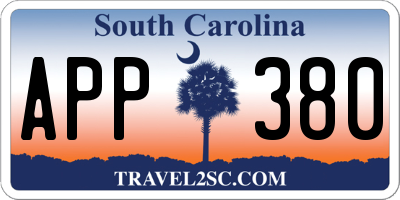 SC license plate APP380