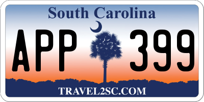 SC license plate APP399