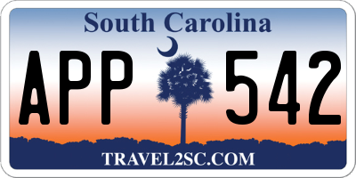 SC license plate APP542