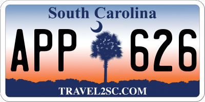 SC license plate APP626