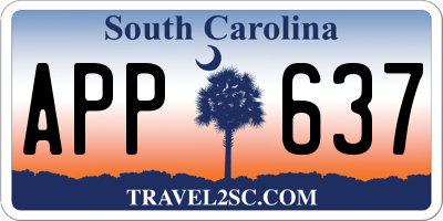 SC license plate APP637
