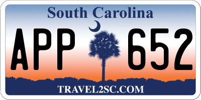 SC license plate APP652