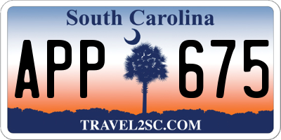 SC license plate APP675