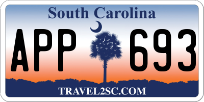 SC license plate APP693