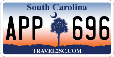 SC license plate APP696