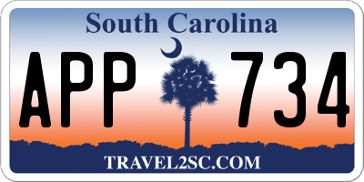 SC license plate APP734