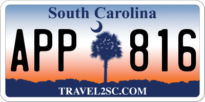 SC license plate APP816