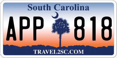 SC license plate APP818