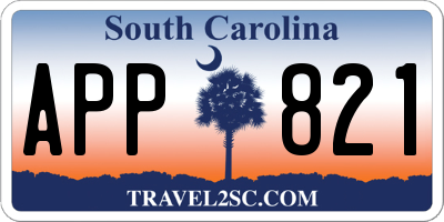 SC license plate APP821