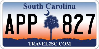 SC license plate APP827