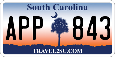 SC license plate APP843