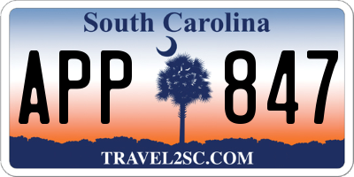 SC license plate APP847