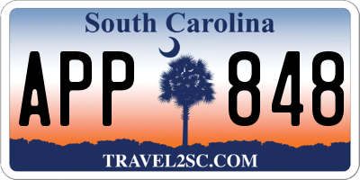 SC license plate APP848