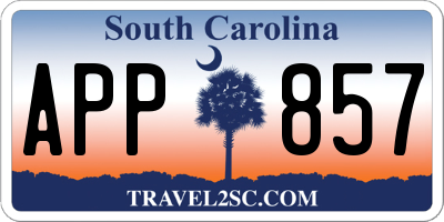 SC license plate APP857