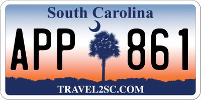 SC license plate APP861