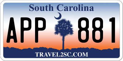 SC license plate APP881