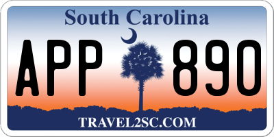 SC license plate APP890