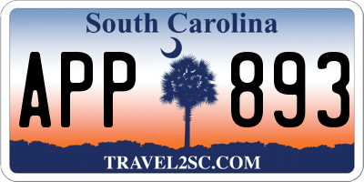 SC license plate APP893