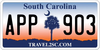SC license plate APP903