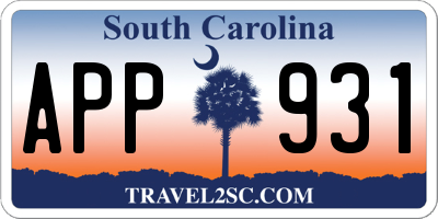 SC license plate APP931
