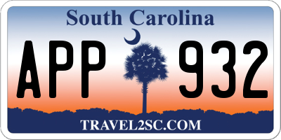 SC license plate APP932