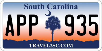 SC license plate APP935