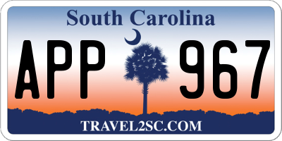 SC license plate APP967