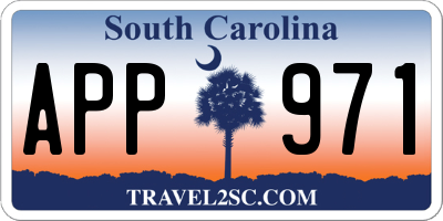 SC license plate APP971