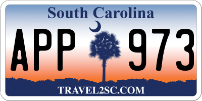 SC license plate APP973