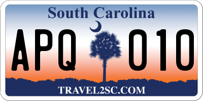 SC license plate APQ010