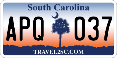 SC license plate APQ037
