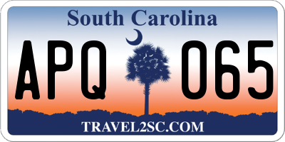 SC license plate APQ065