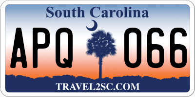 SC license plate APQ066