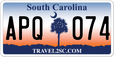 SC license plate APQ074