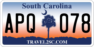 SC license plate APQ078