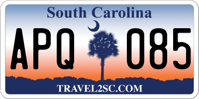 SC license plate APQ085