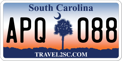 SC license plate APQ088