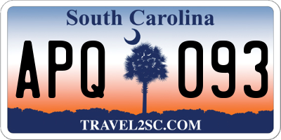 SC license plate APQ093