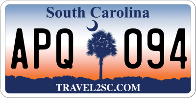 SC license plate APQ094