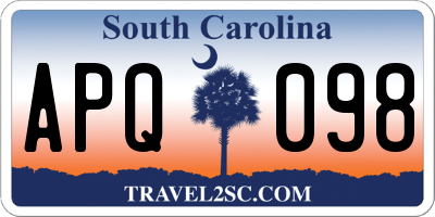 SC license plate APQ098