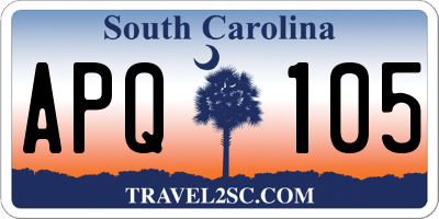 SC license plate APQ105