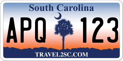 SC license plate APQ123