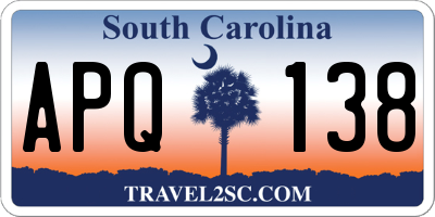 SC license plate APQ138