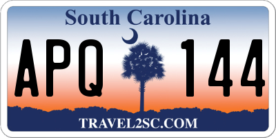 SC license plate APQ144