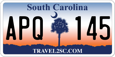 SC license plate APQ145