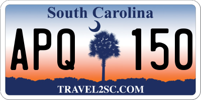 SC license plate APQ150